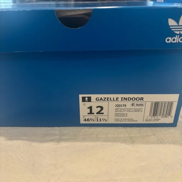 Adidas Gazelle Gray and White Sneakers for Casual Comfort SIZE 12